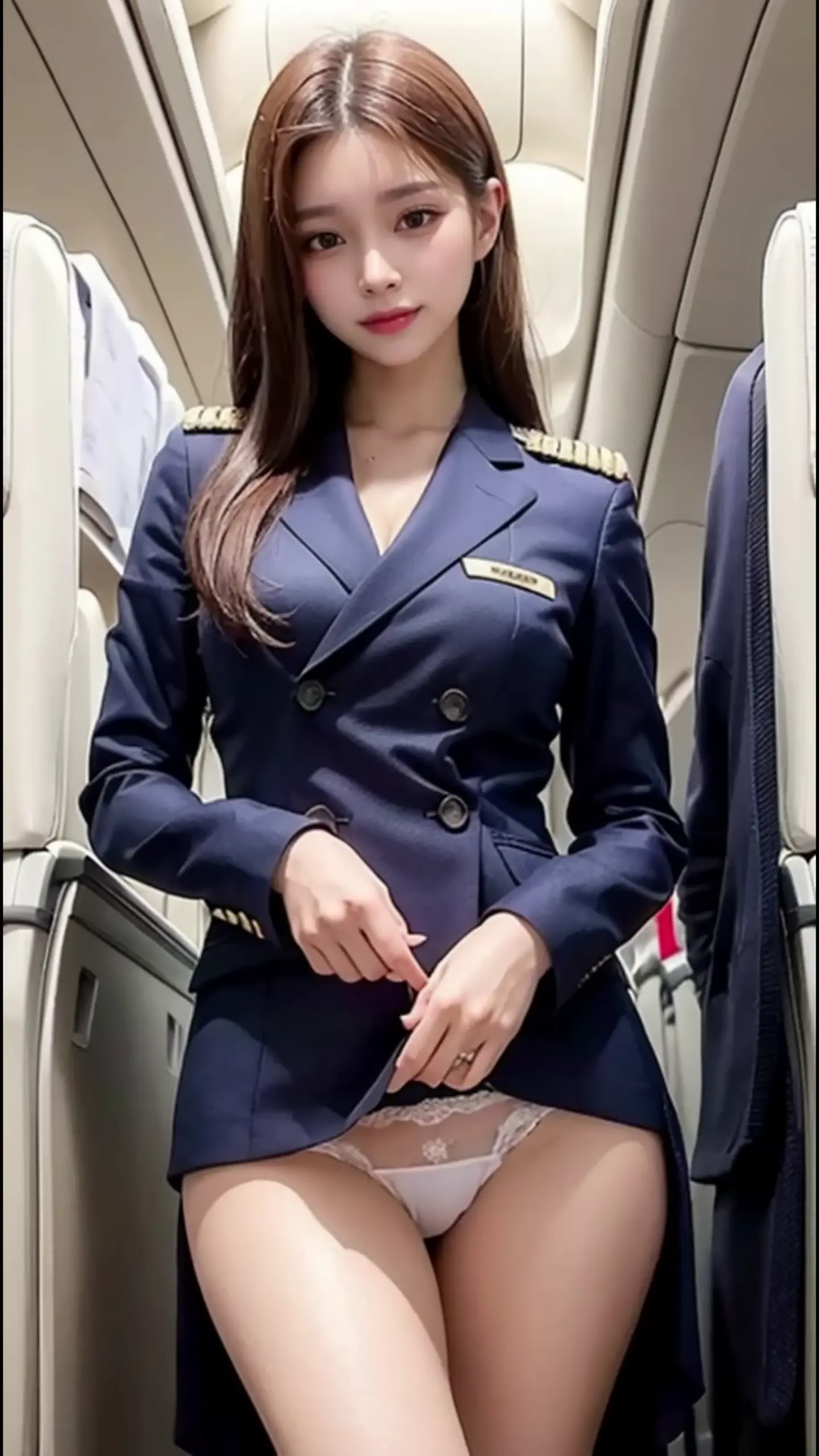 Ai Art Lookbook Sexy Flight Attendant Cosplay 스튜어디스 승무원 화보 image 12