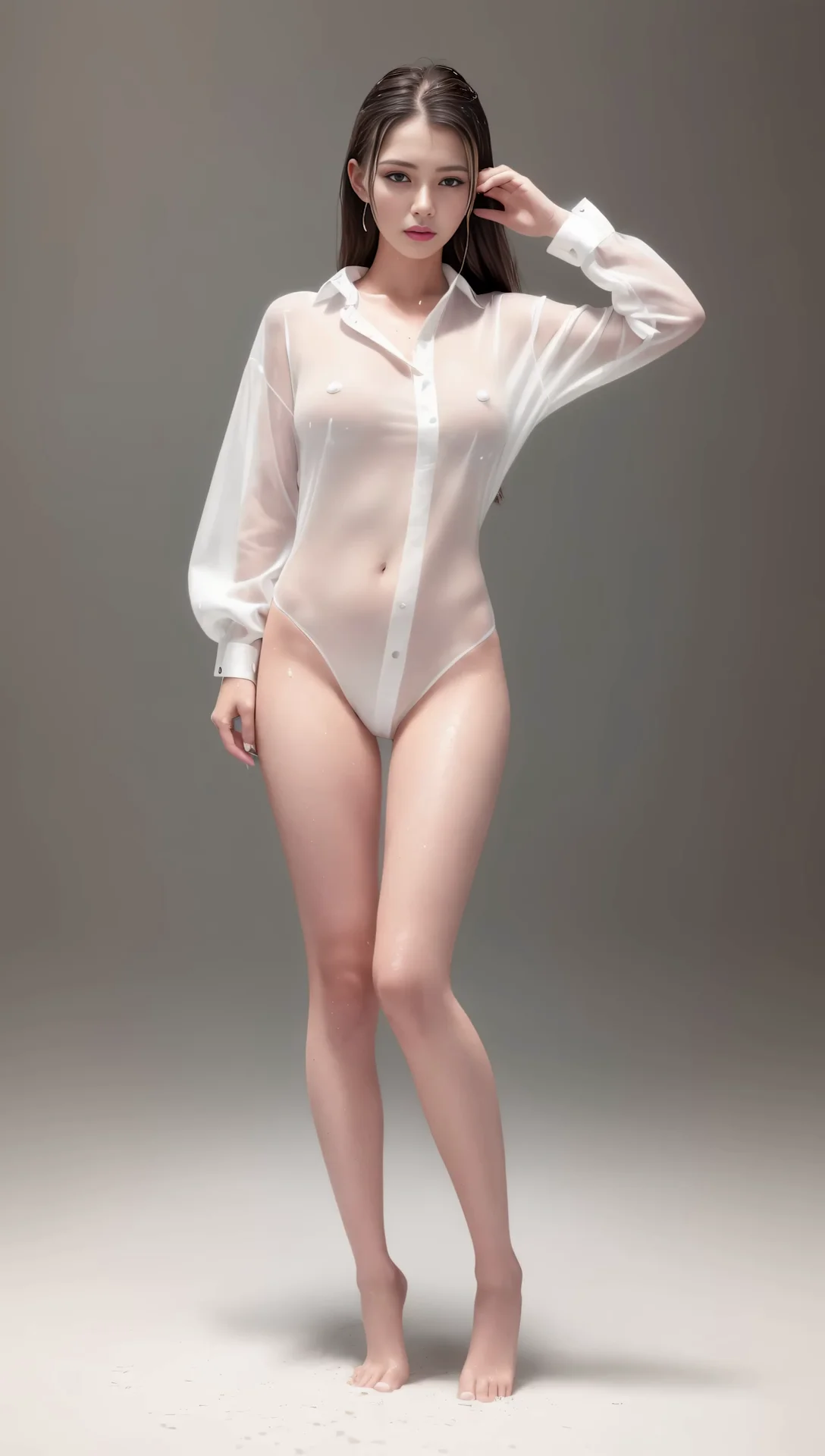Ai Lookbook Beautiful Girl In A White Shirt And Panties Image 03