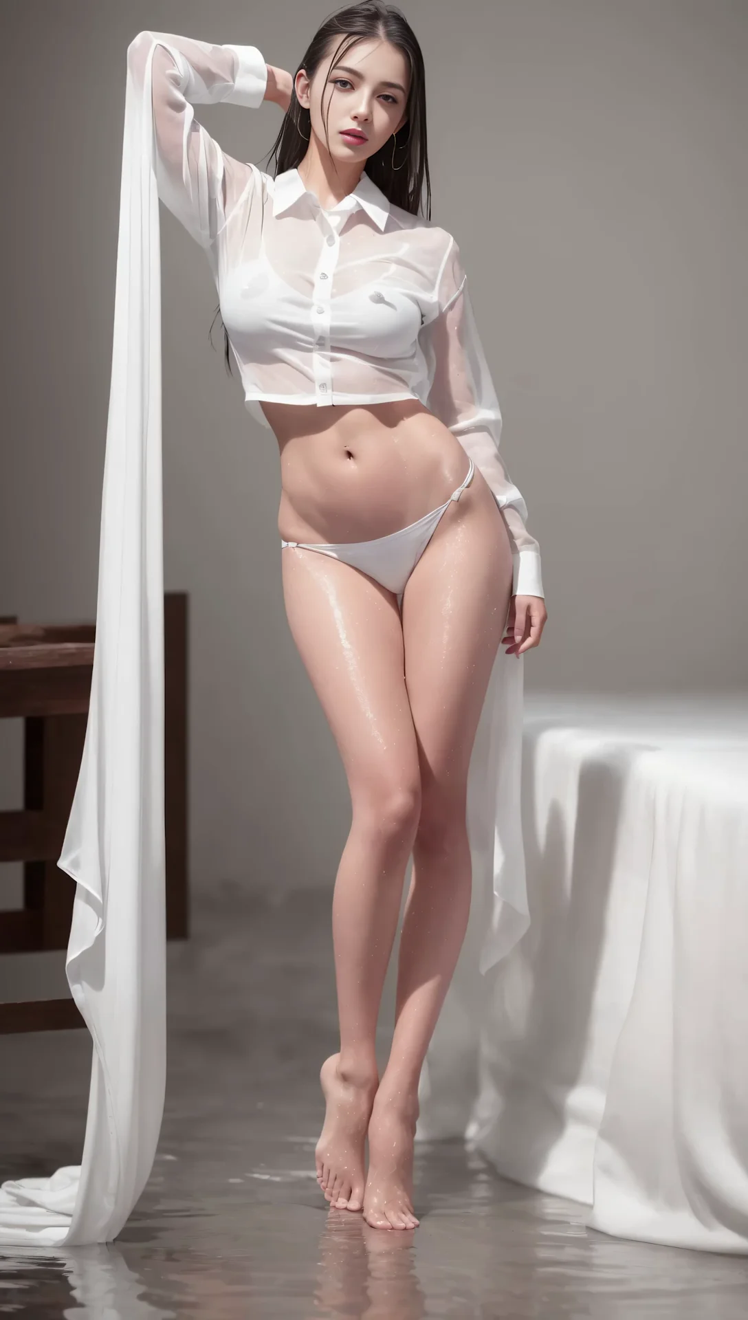Ai Lookbook Beautiful Girl In A White Shirt And Panties Image 23