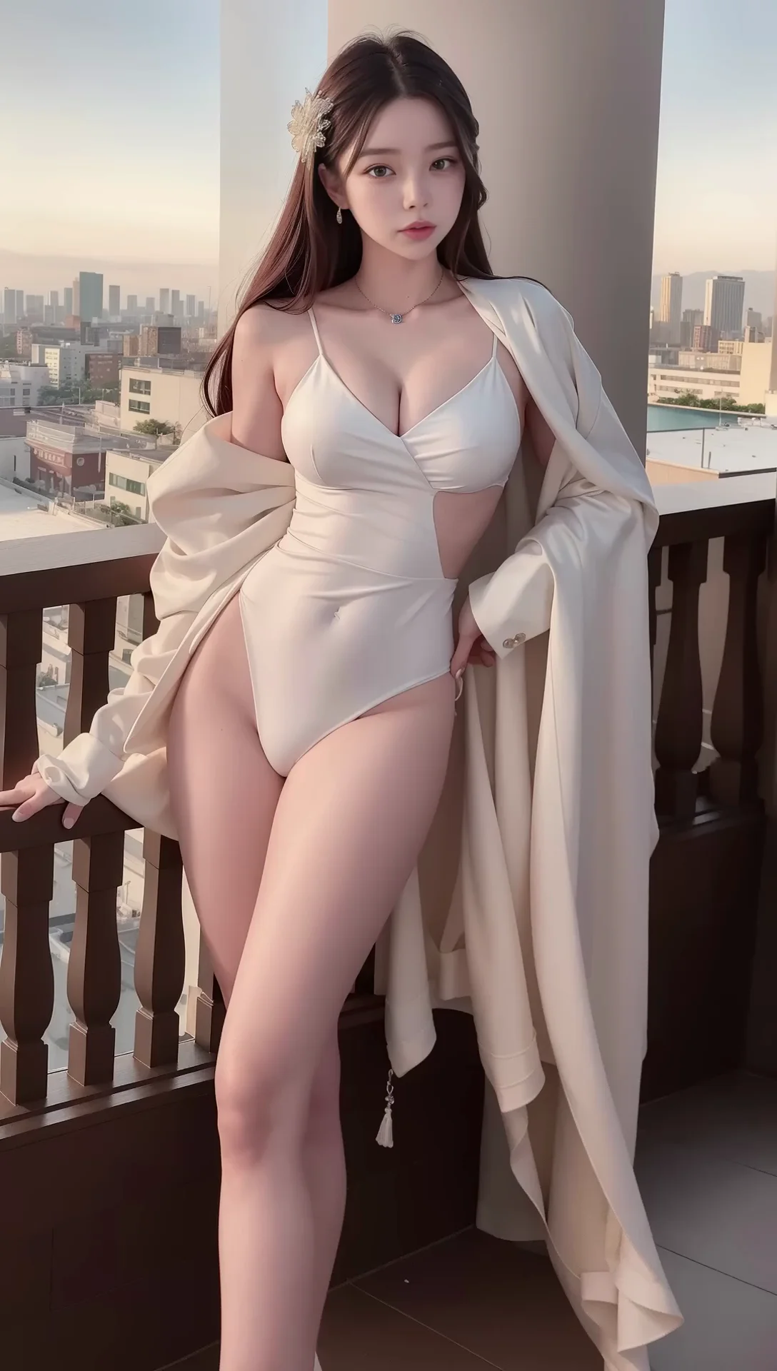 Ai Art Lookbook: Sexy Girl Swimsuit on the Resort Terrace Image 02