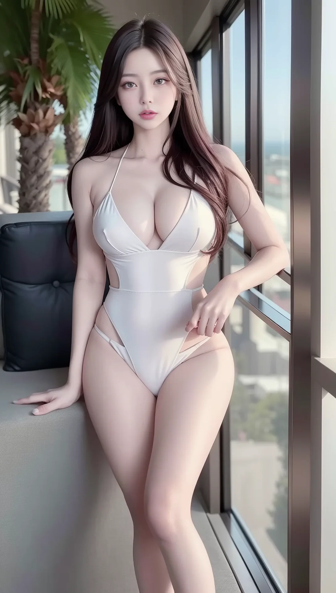 Ai Art Lookbook: Sexy Girl Swimsuit on the Resort Terrace Image 07