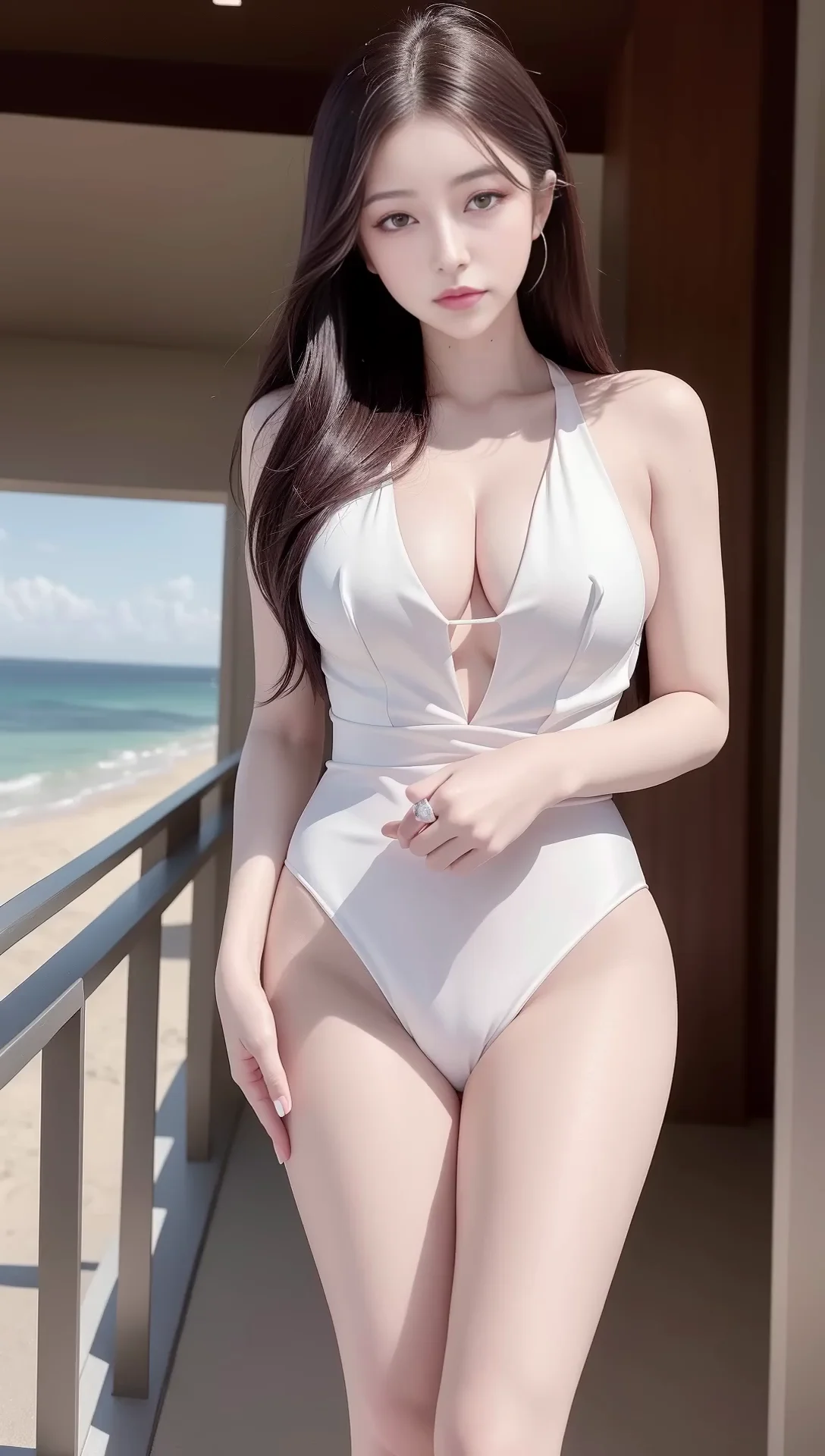Ai Art Lookbook: Sexy Girl Swimsuit on the Resort Terrace Image 14