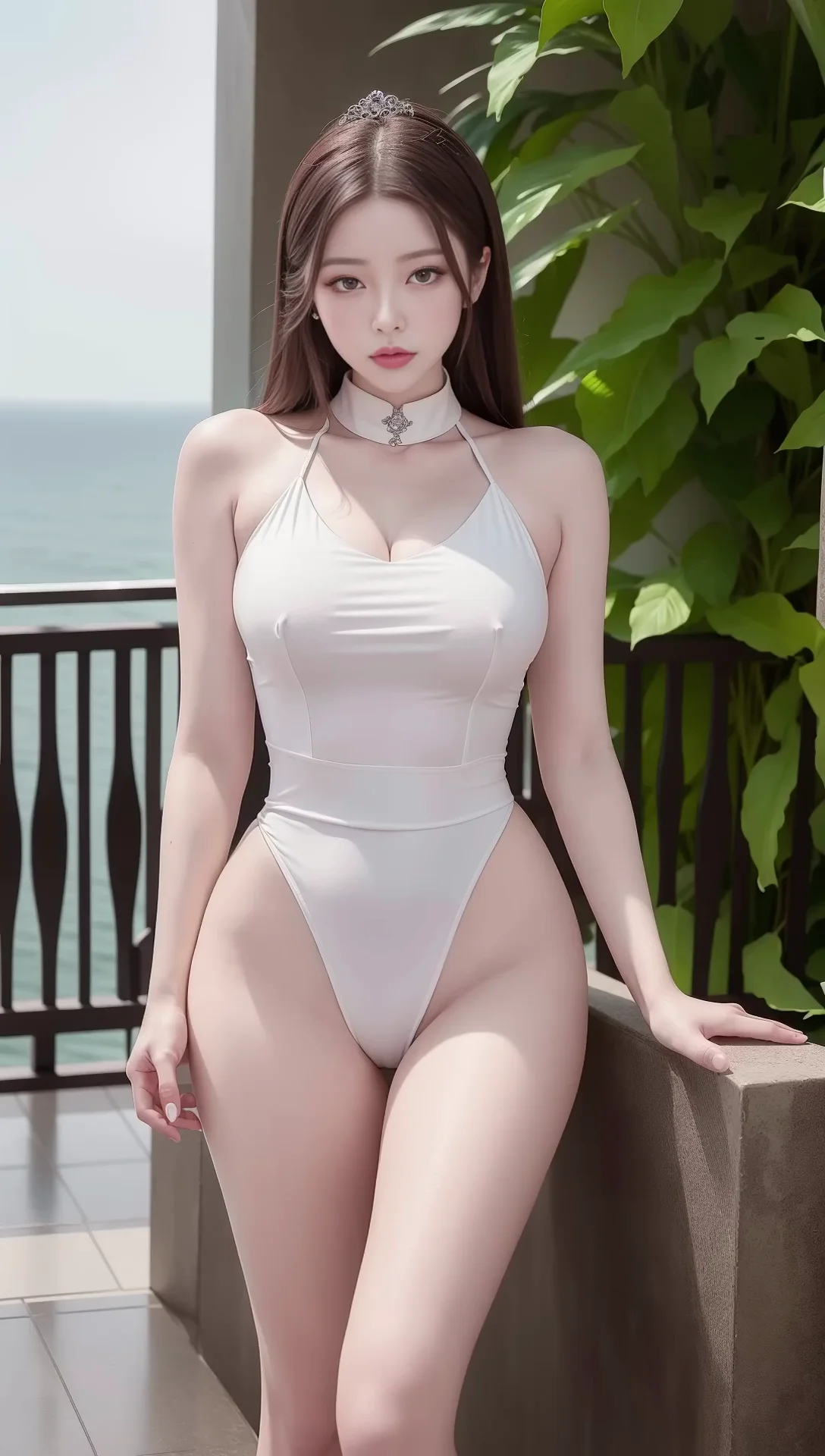 Ai Art Lookbook: Sexy Girl Swimsuit on the Resort Terrace Image 21