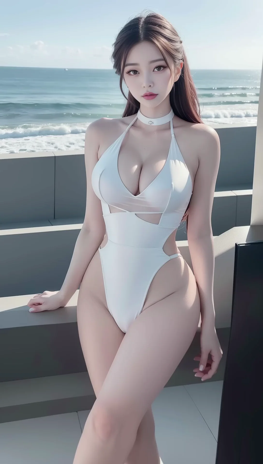 Ai Art Lookbook: Sexy Girl Swimsuit on the Resort Terrace Image 33