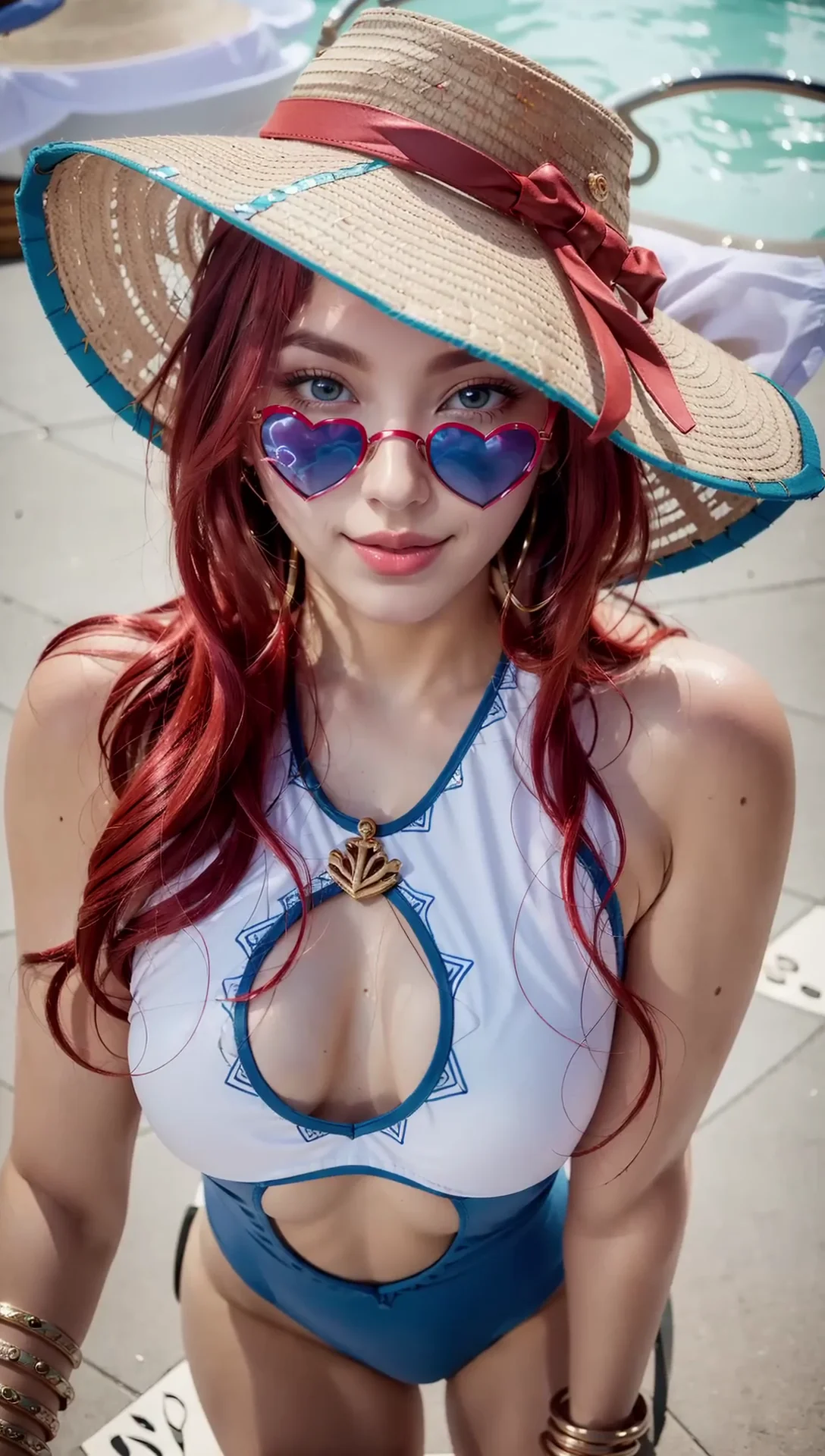 LOL Miss Fortune Pool Party Bikini Swimsuit Cosplay Images 06