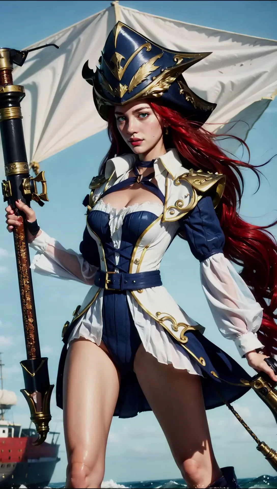LOL Miss Fortune Pool Party Bikini Swimsuit Cosplay Images 13