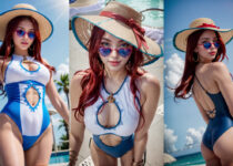 lol miss fortune pool party bikini swimsuit cosplay images