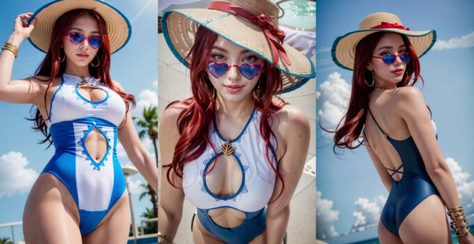 lol miss fortune pool party bikini swimsuit cosplay images