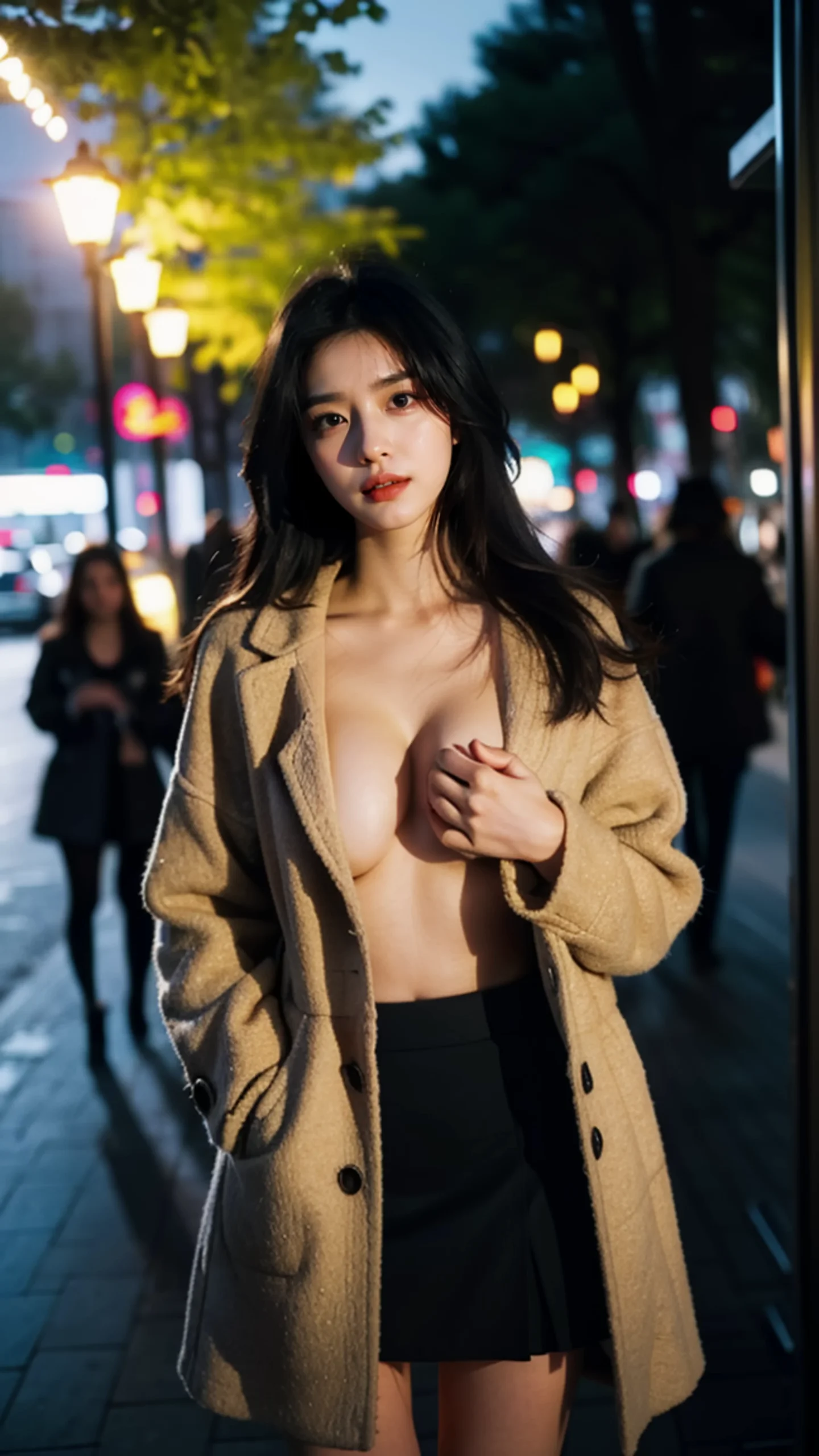 Woman Covering Chest With Hands Images 02