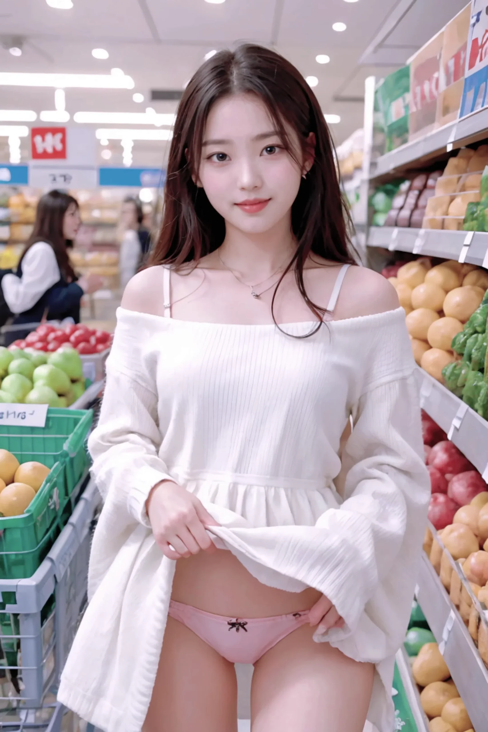 Young Lady Flashing Panties In A Store Images 01